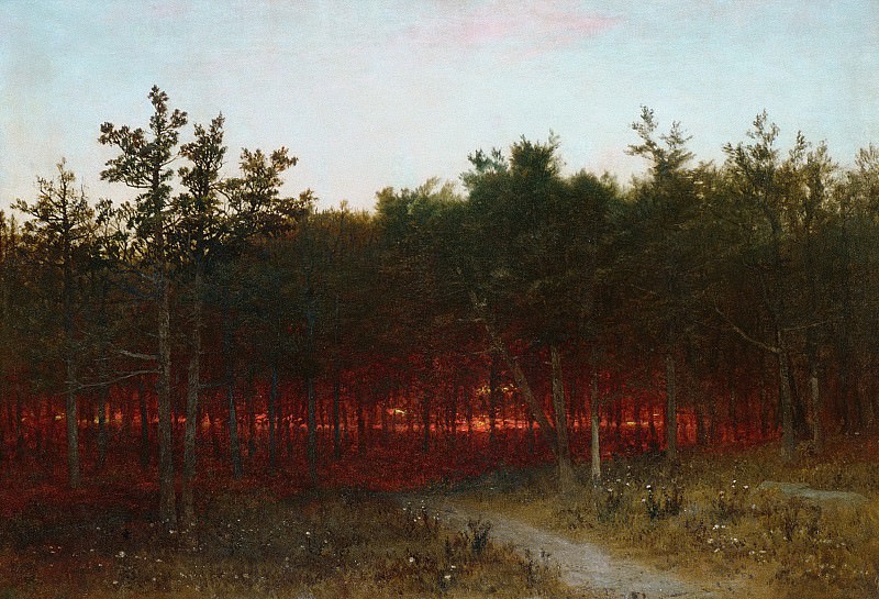John Frederick Kensett – Twilight in the Cedars at Darien, Connecticut, Metropolitan Museum: part 3