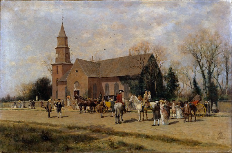 Alfred Wordsworth Thompson – Old Bruton Church, Williamsburg, Virginia, in the Time of Lord Dunmore, Metropolitan Museum: part 3