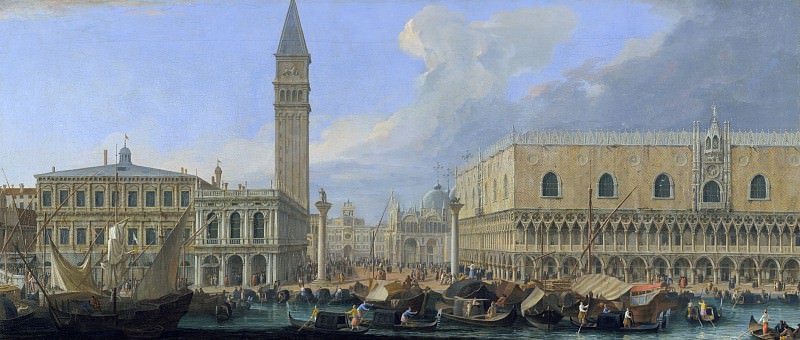 Luca Carlevaris – The Molo, Venice, from the Bacino di San Marco, Metropolitan Museum: part 3