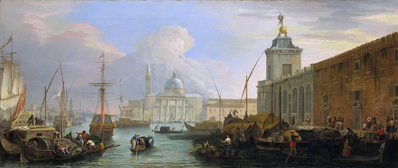 Luca Carlevaris – The Bacino, Venice, with the Dogana and a Distant View of the Isola di San Giorgio, Metropolitan Museum: part 3