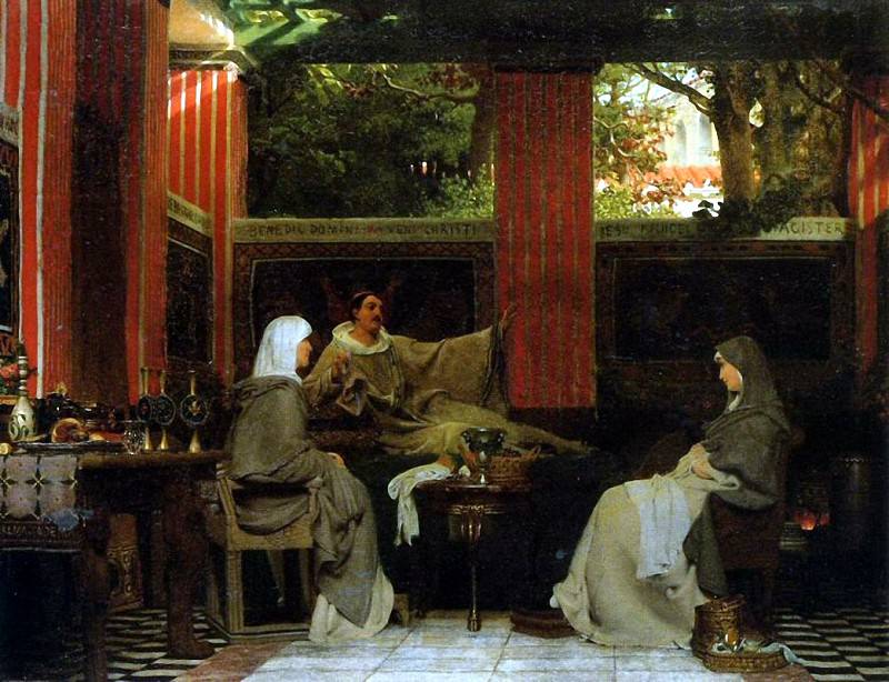 Venantius Fortunatus reading his poems to Radegonda VI, Lawrence Alma-Tadema