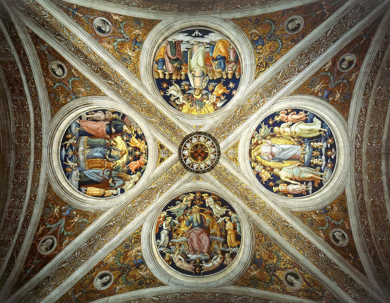 Stanza Fire in the Borgo: Ceiling, Raffaello Sanzio da Urbino) Raphael (Raffaello Santi