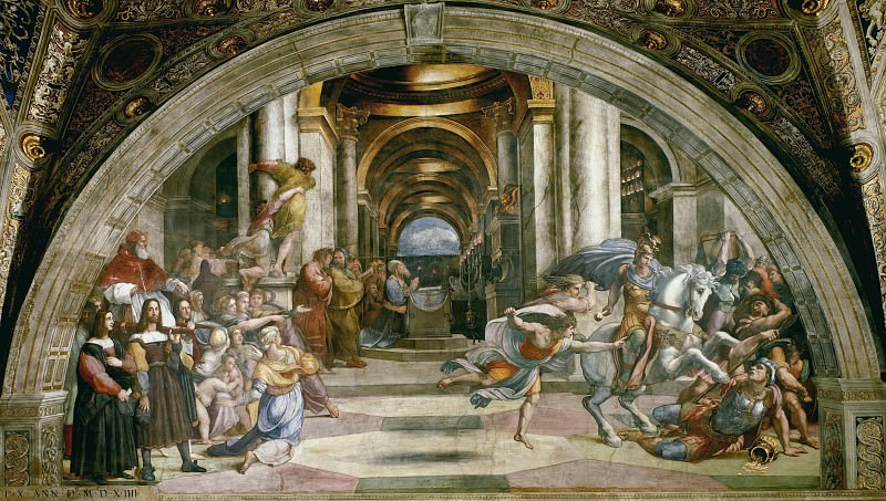 Stanza of Heliodorus: The Expulsion of Heliodorus from the Temple, Raffaello Sanzio da Urbino) Raphael (Raffaello Santi