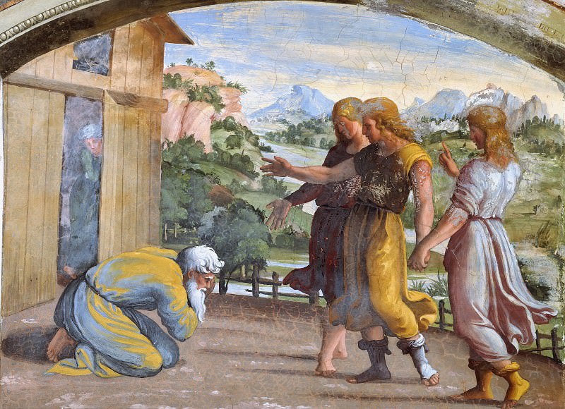 Angels Appears to Abraham, Raffaello Sanzio da Urbino) Raphael (Raffaello Santi