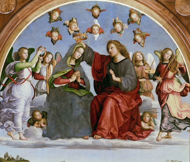 Oddi altarpiece – Coronation of the Virgin , Raffaello Sanzio da Urbino) Raphael (Raffaello Santi