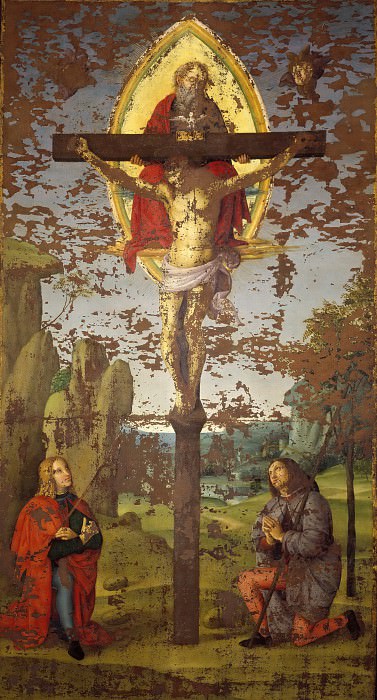 Святая Троица со святыми Себастьяном и Рохом, Рафаэль Санти