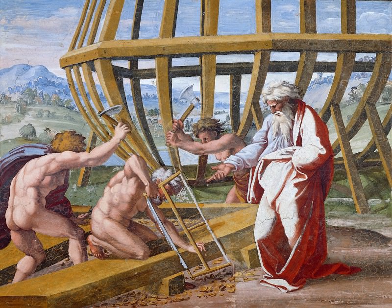 Building of the Ark, Raffaello Sanzio da Urbino) Raphael (Raffaello Santi