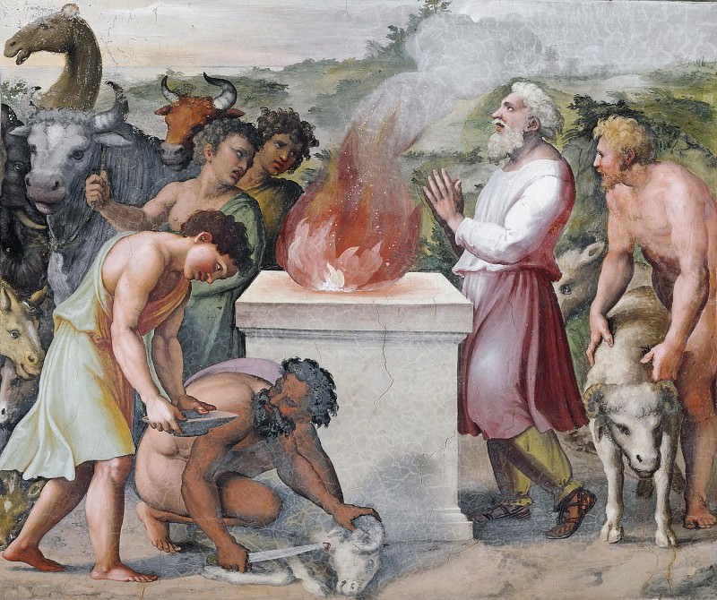 Sacrifice of Noah, Raffaello Sanzio da Urbino) Raphael (Raffaello Santi