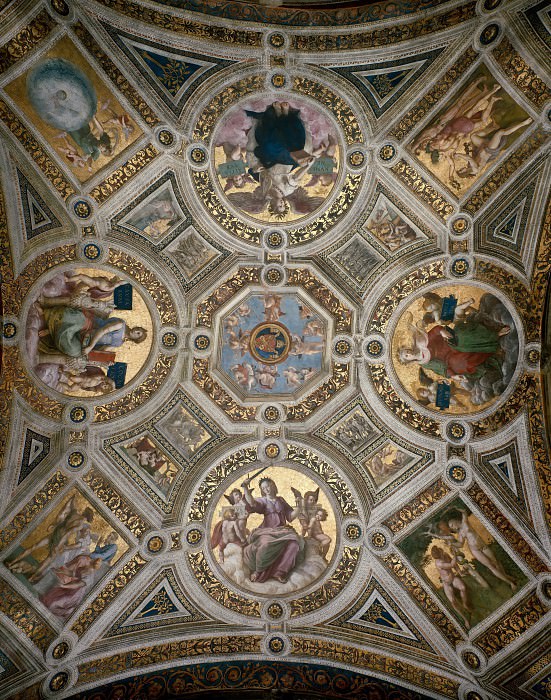 Stanza della Segnatura: Ceiling, Raffaello Sanzio da Urbino) Raphael (Raffaello Santi