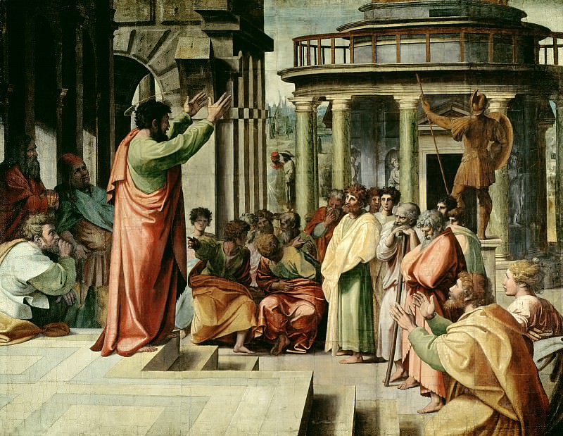 St Paul Preaching at Athens, Raffaello Sanzio da Urbino) Raphael (Raffaello Santi