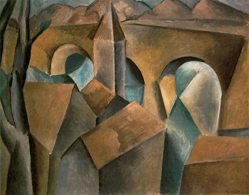1909 Paysage avec un pont2, Пабло Пикассо (1881-1973) Период: 1908-1918