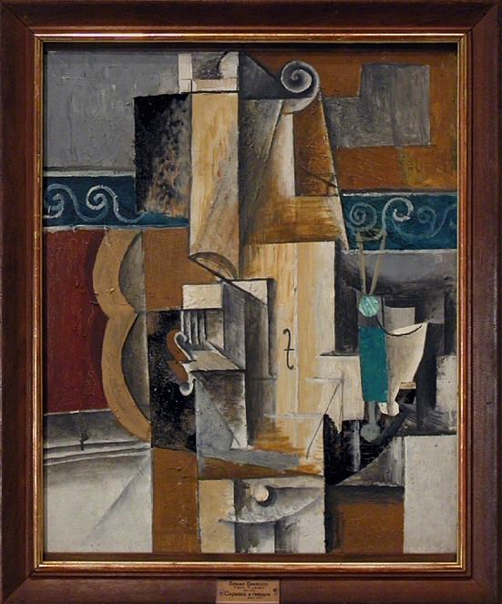 1913 Violon et verres sur une table, Пабло Пикассо (1881-1973) Период: 1908-1918