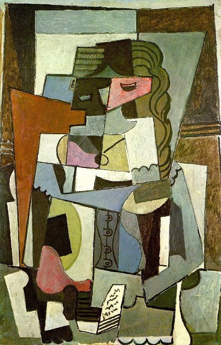 1914 Femme assise avec livre, Pablo Picasso (1881-1973) Period of creation: 1908-1918