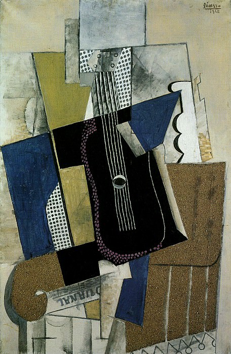 1915 Guitare et journal, Пабло Пикассо (1881-1973) Период: 1908-1918