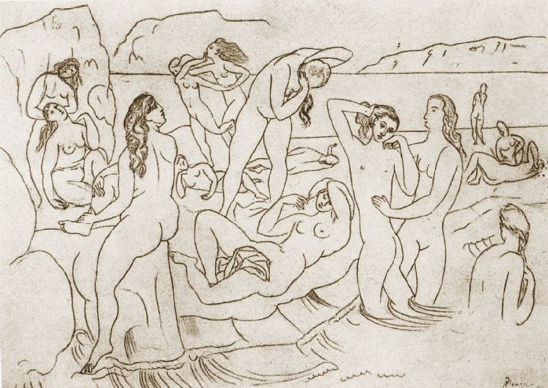 1918 Baigneuses, Пабло Пикассо (1881-1973) Период: 1908-1918
