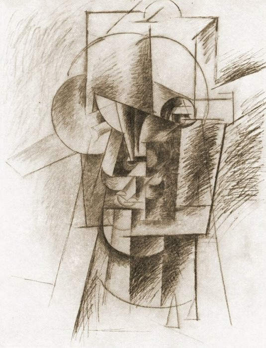 1912 TИte dhomme1, Pablo Picasso (1881-1973) Period of creation: 1908-1918