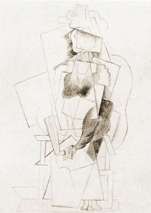 1914 Portrait de fille [Рtude], Пабло Пикассо (1881-1973) Период: 1908-1918