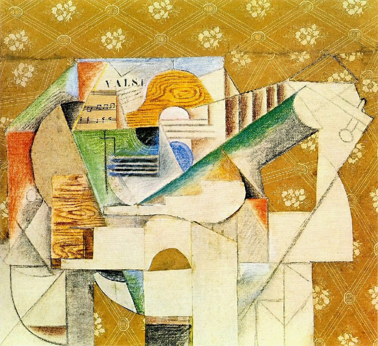 1912 Guitare et feuille de musique, Пабло Пикассо (1881-1973) Период: 1908-1918
