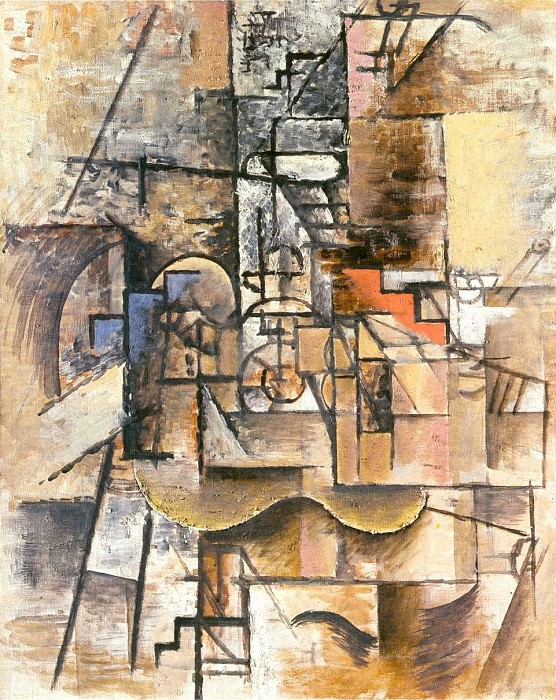 1912 Guitare, verre et pipe, Пабло Пикассо (1881-1973) Период: 1908-1918