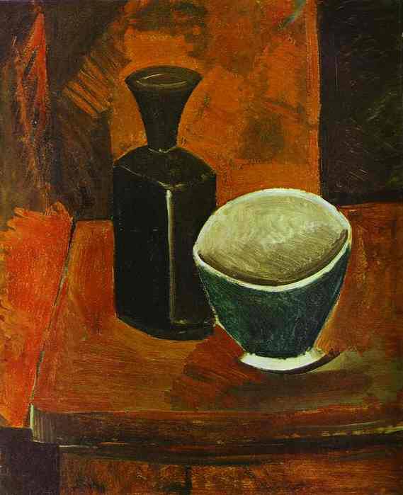 1908 Bol vert et bouteille noire, Пабло Пикассо (1881-1973) Период: 1908-1918