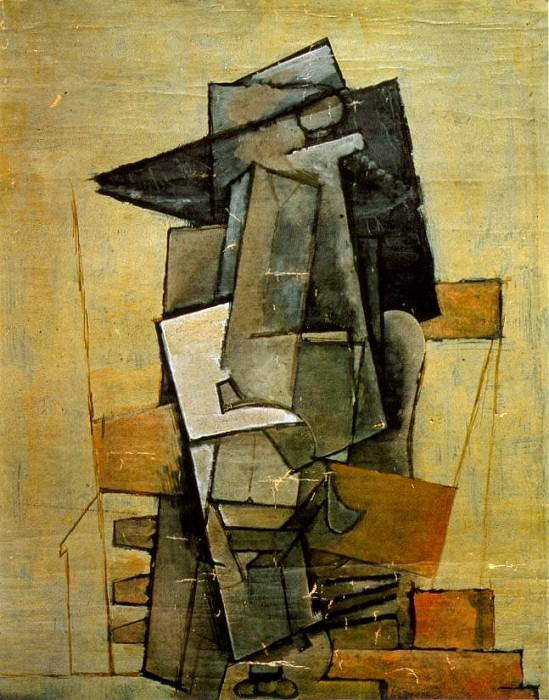 1915 Homme assis1, Пабло Пикассо (1881-1973) Период: 1908-1918