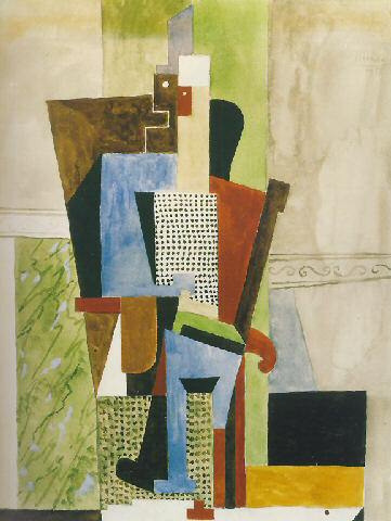 1918 Homme assis, Пабло Пикассо (1881-1973) Период: 1908-1918