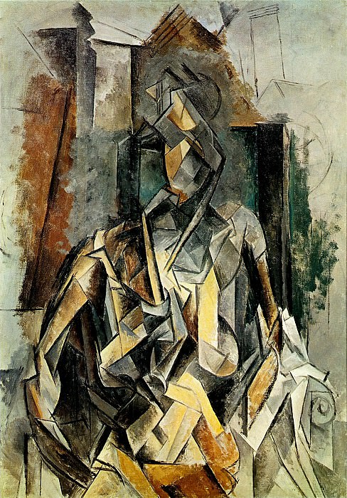 1909 Femme assise dans un fauteuil en mangeant des fleurs, Пабло Пикассо (1881-1973) Период: 1908-1918