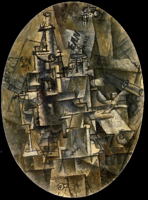 1911 Bouteille, verre, fourchette, Пабло Пикассо (1881-1973) Период: 1908-1918