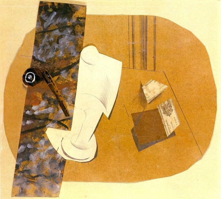 1914 Pipe, verre et paquet de tabac, Пабло Пикассо (1881-1973) Период: 1908-1918
