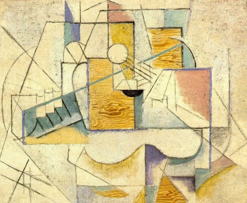 1912 Guitare sur une table II, Пабло Пикассо (1881-1973) Период: 1908-1918