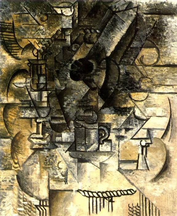 1911 GuВridon, verres, tasses, mandoline, Pablo Picasso (1881-1973) Period of creation: 1908-1918