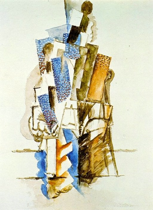 1915 Homme assis, Пабло Пикассо (1881-1973) Период: 1908-1918