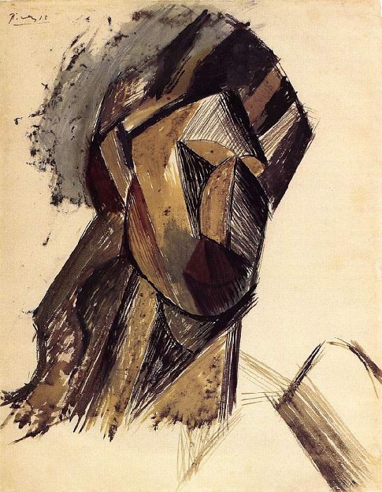 1912 TИte de femme. JPG, Pablo Picasso (1881-1973) Period of creation: 1908-1918