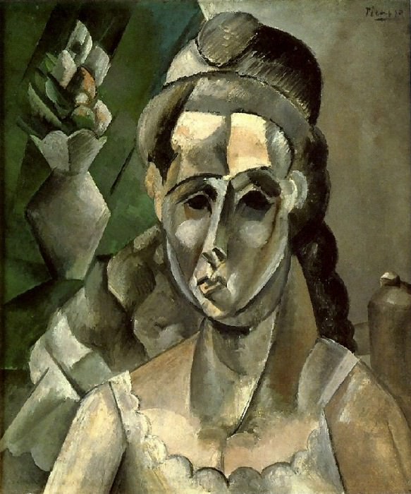 1909 Femme et un vase de fleurs, Пабло Пикассо (1881-1973) Период: 1908-1918