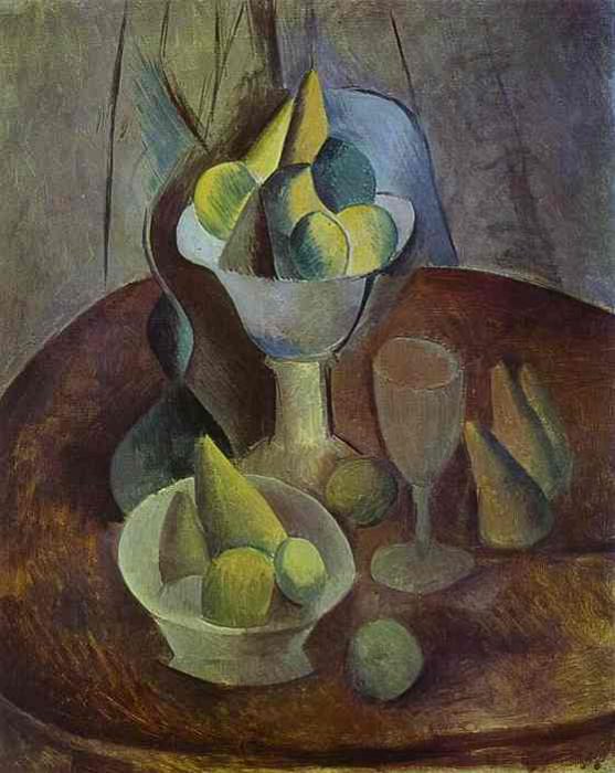 1909 Compotier, Fruit, et Verre. JPG, Пабло Пикассо (1881-1973) Период: 1908-1918