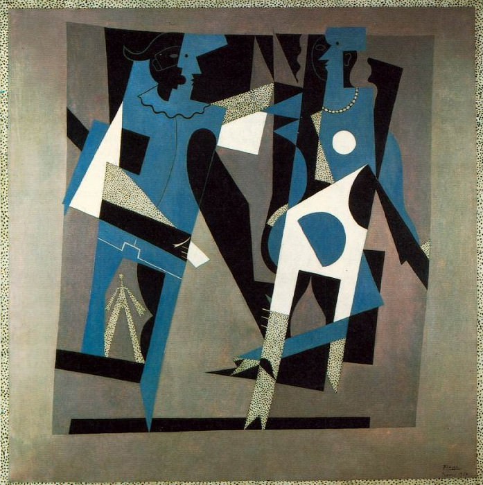  Арлекин и женщина с колье, 1917, Пабло Пикассо (1881-1973) Период: 1908-1918