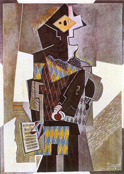 1918 Arlequin Е la guitare , Pablo Picasso (1881-1973) Period of creation: 1908-1918