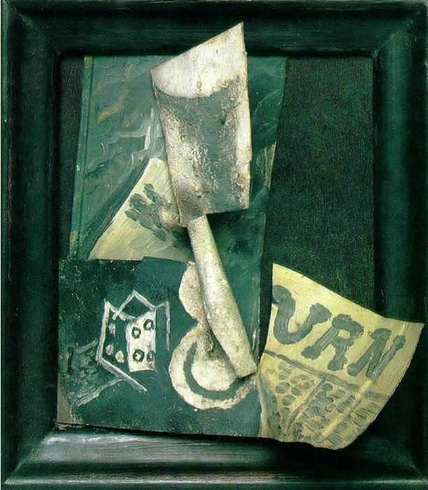 1914 Verre, dВ et journal, Пабло Пикассо (1881-1973) Период: 1908-1918