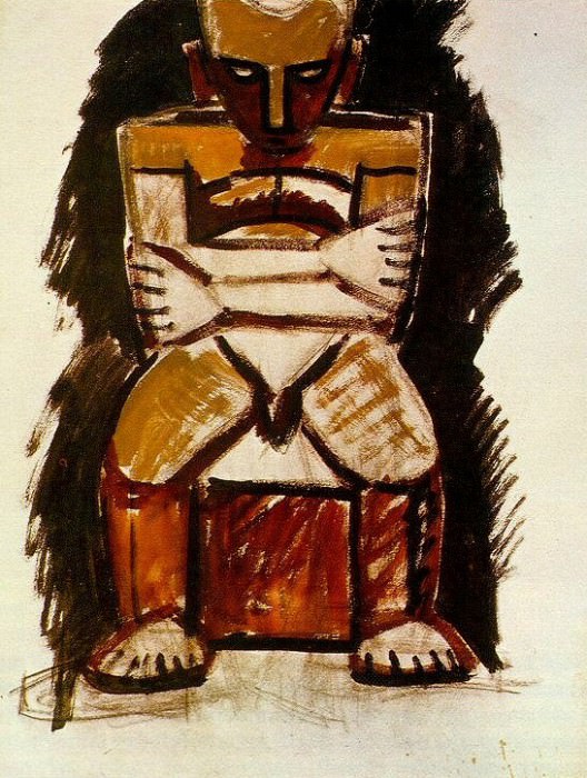 1908 Homme assis, Пабло Пикассо (1881-1973) Период: 1908-1918