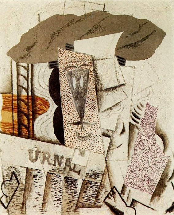 1913 Etudiant au journal, Пабло Пикассо (1881-1973) Период: 1908-1918