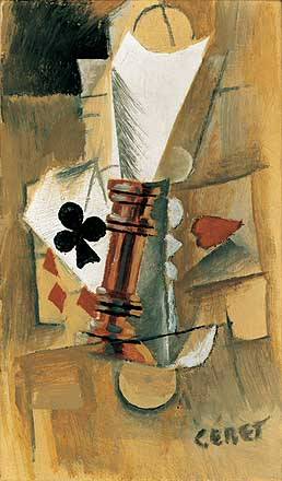 1912 Verre et cartes Е jouer, Пабло Пикассо (1881-1973) Период: 1908-1918
