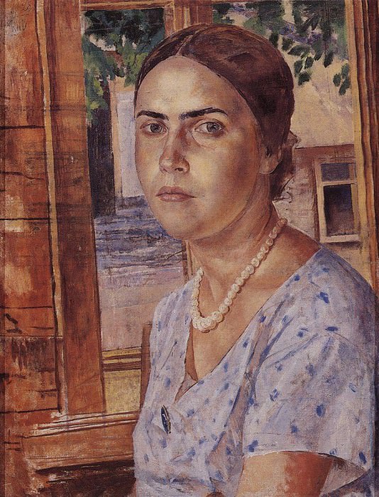 Girl at the window. 1928, Kuzma Sergeevich Petrov-Vodkin