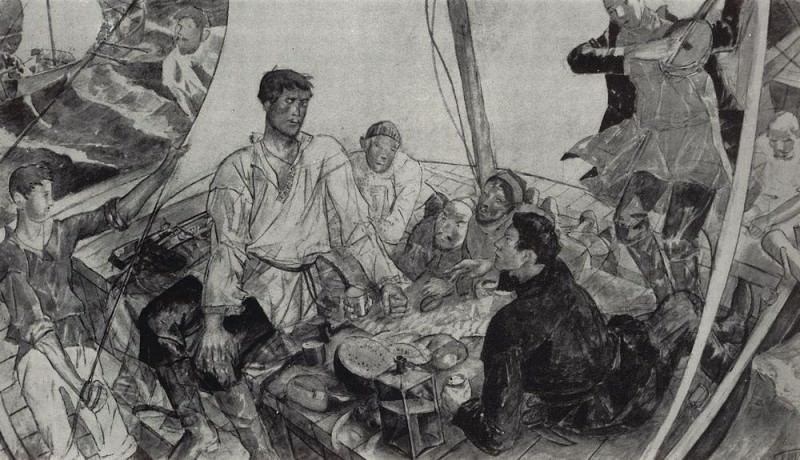 sketch panel Stepan Razin. 1918, Kuzma Sergeevich Petrov-Vodkin