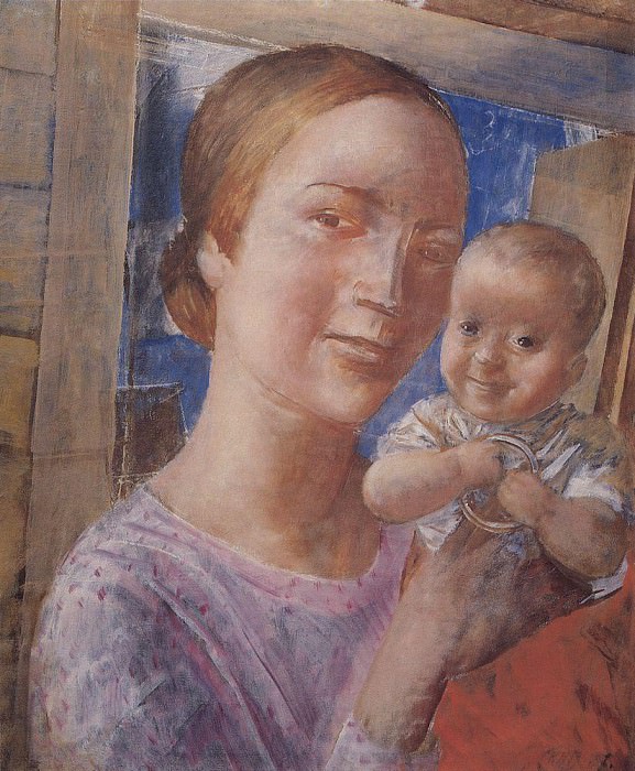 Mother and Child. 1927, Kuzma Sergeevich Petrov-Vodkin