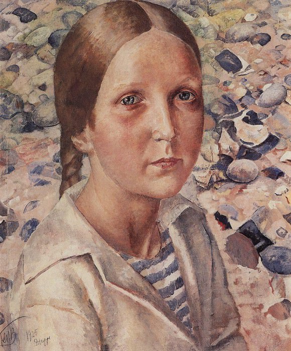 Girl on the beach. 1925, Kuzma Sergeevich Petrov-Vodkin
