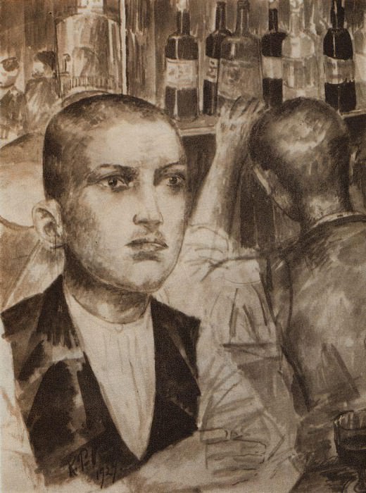 Гарсон парижского кафе. 1924, Петров-Водкин Кузьма Сергеевич