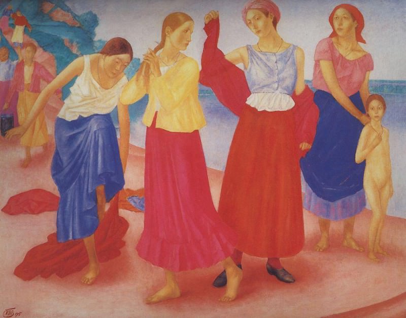 Girls on the Volga. 1915, Kuzma Sergeevich Petrov-Vodkin