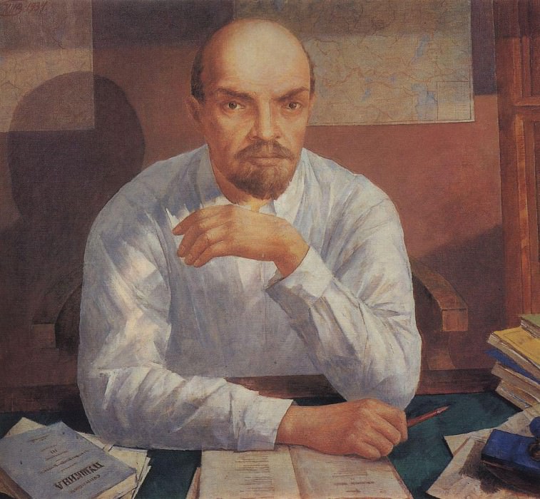 Portrait of VI Lenin, Kuzma Sergeevich Petrov-Vodkin