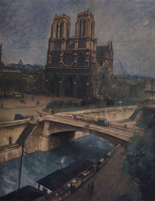 Paris. Notre-Dame. 1924, Kuzma Sergeevich Petrov-Vodkin