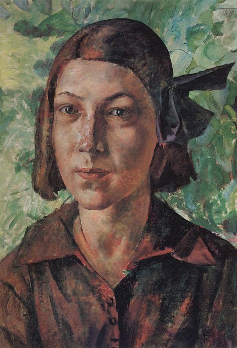 Girl in the garden. 1927, Kuzma Sergeevich Petrov-Vodkin